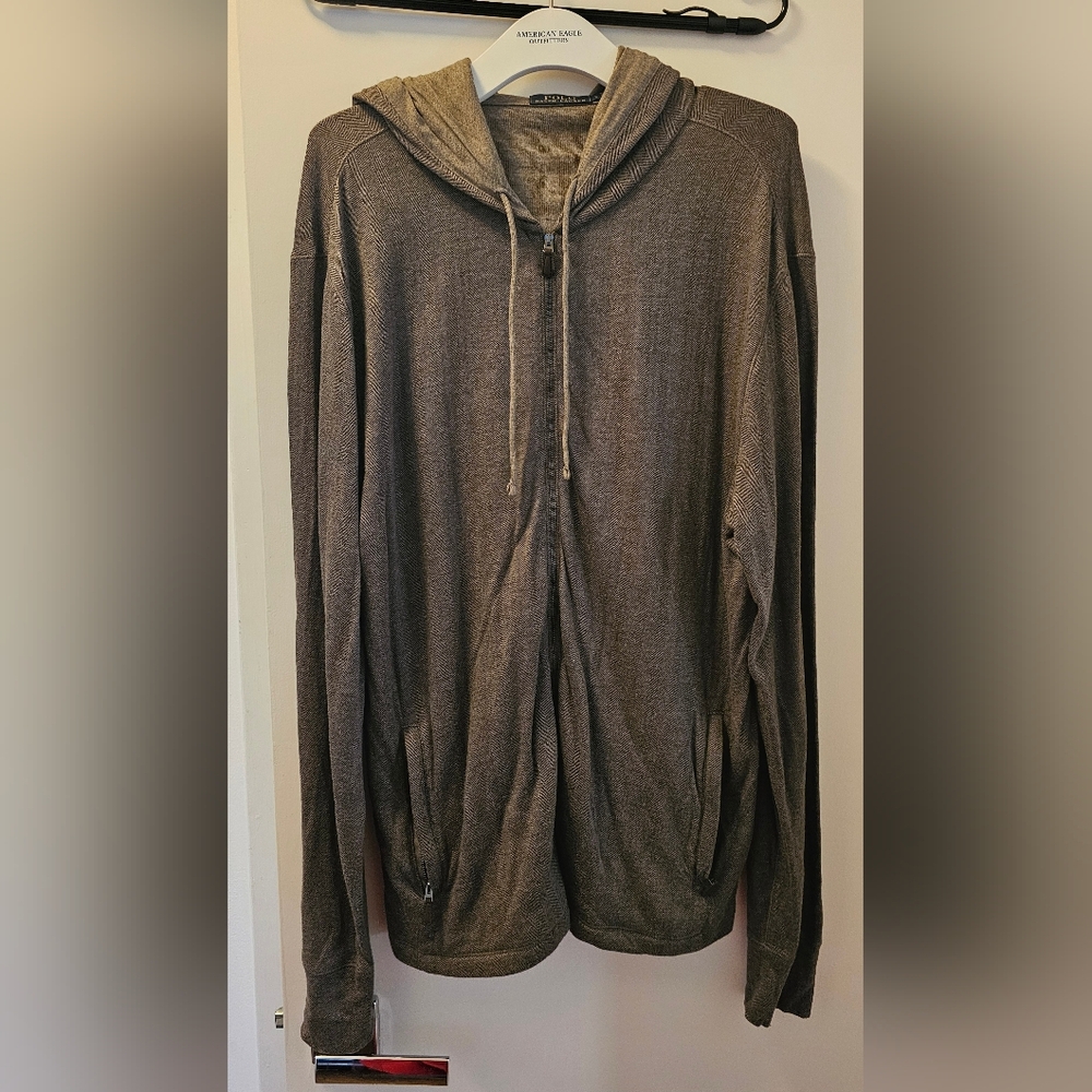 Polo Ralph Lauren Men's Zip-Up Brown Hoodie, Super Soft - Size Large